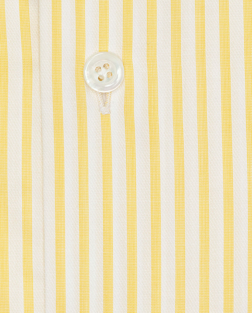 Weba Two Ply Cotton White with Lemon Yellow Classic Stripes