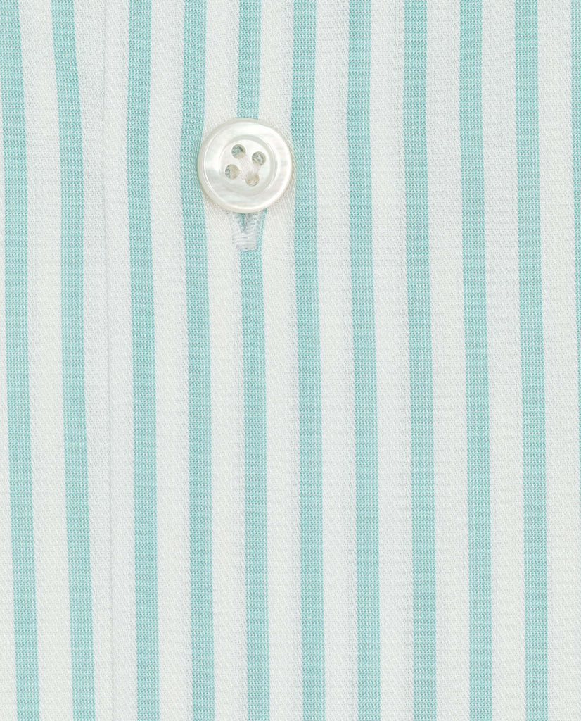 Weba Two Ply Cotton White with Teal Green Classic Stripes
