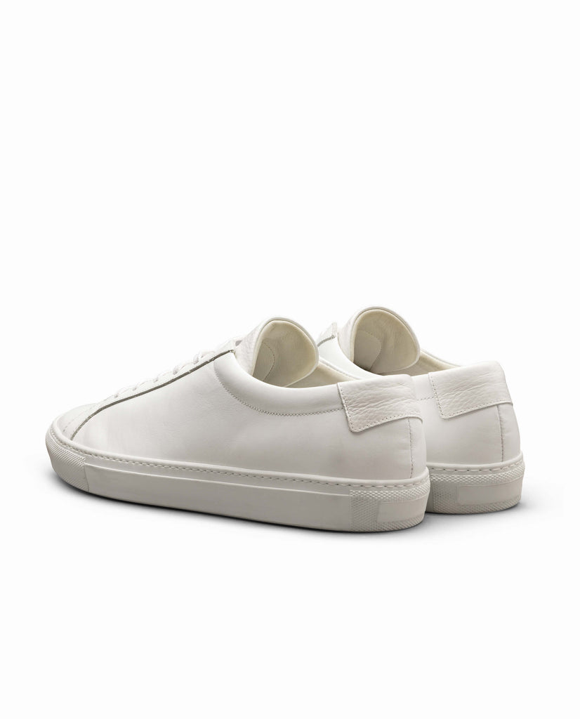 White Calf Low-Top Sneakers