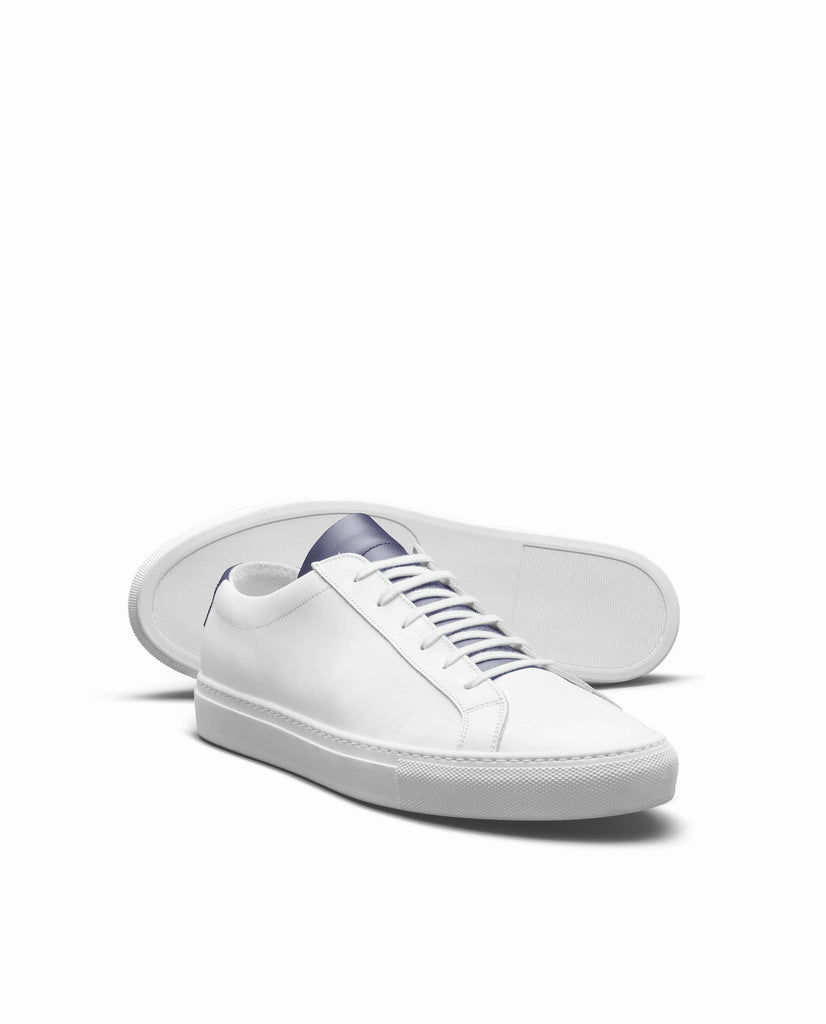 White Calf Low-Top Sneakers