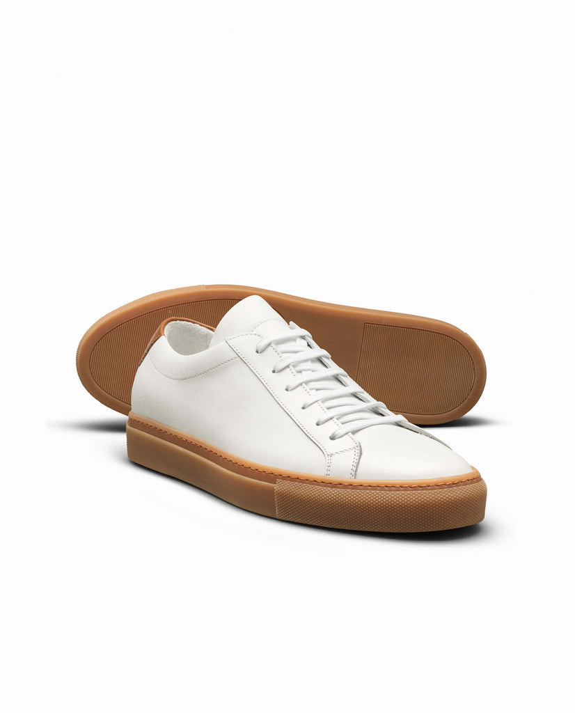 White Calf Low-Top Sneakers