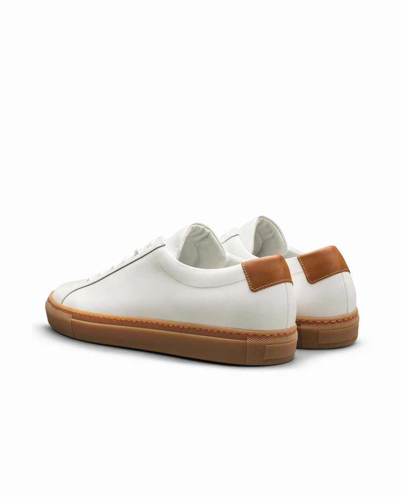 White Calf Low-Top Sneakers