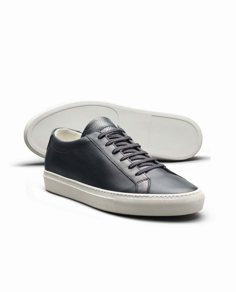 Midnight Blue Calf Low-Top Sneakers