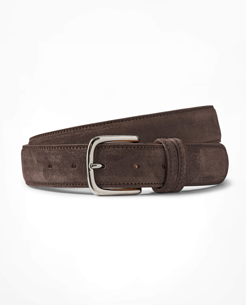 Custom Made Dark Brown Suede Belt