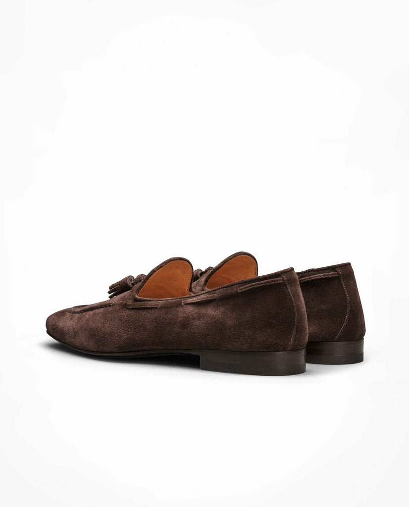 Dark Brown Summer Suede Bologna Flex Tassel Loafers