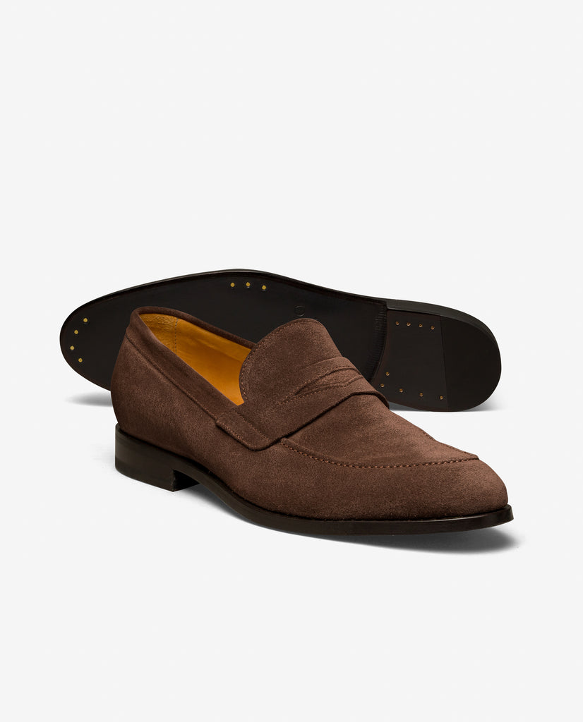 Chocolate Brown Summer Suede Blake Penny Loafers