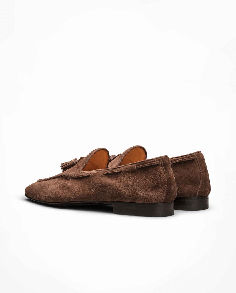 Chocolate Brown Summer Suede Bologna Flex Tassel Loafers