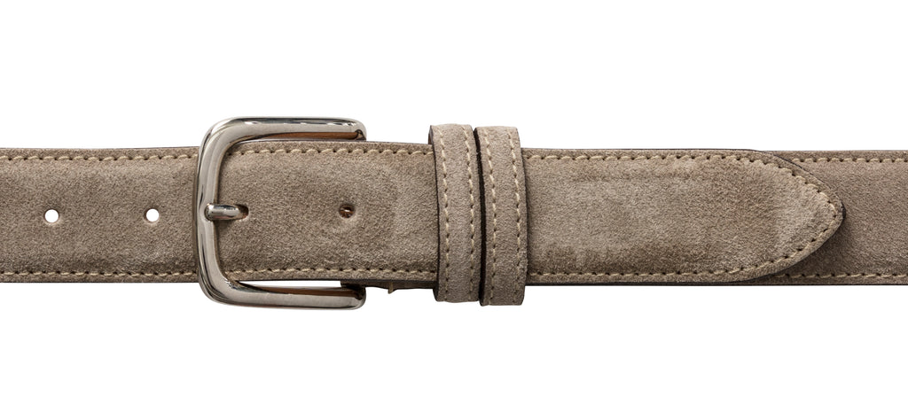 Custom Made Taupe Suede Belt