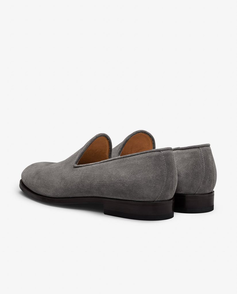 Mid Grey Summer Suede Blake Plain Toe Loafers