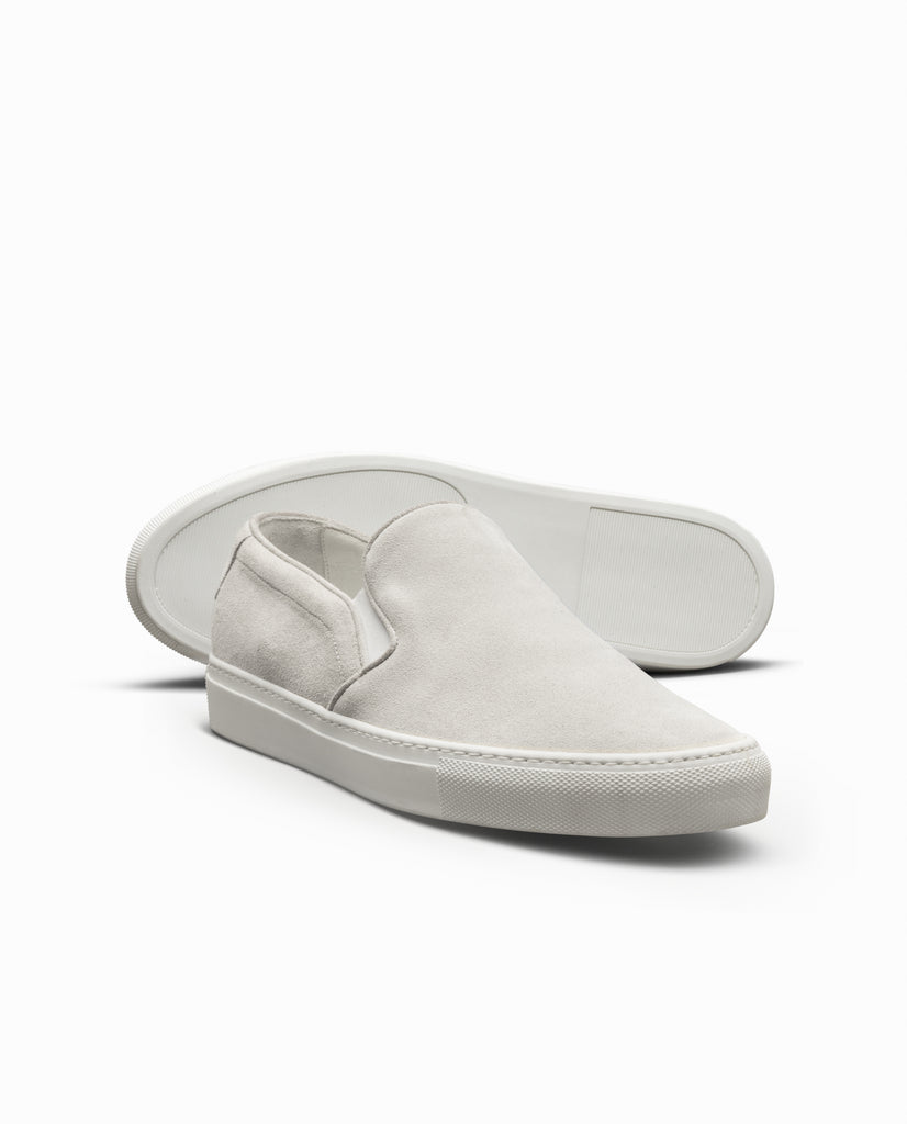 Light Grey Suede Slip-on Sneakers
