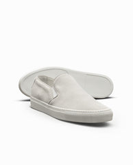 Light Grey Suede Slip-on Sneakers