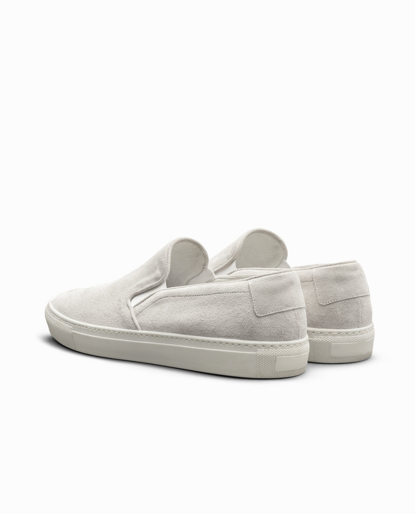 Light Grey Suede Slip-on Sneakers