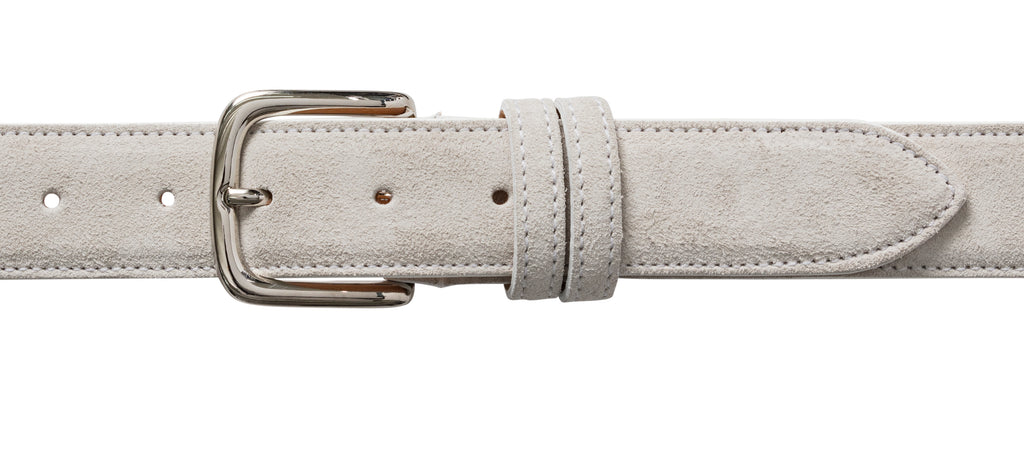 Custom Made Light Grey Suede Belt