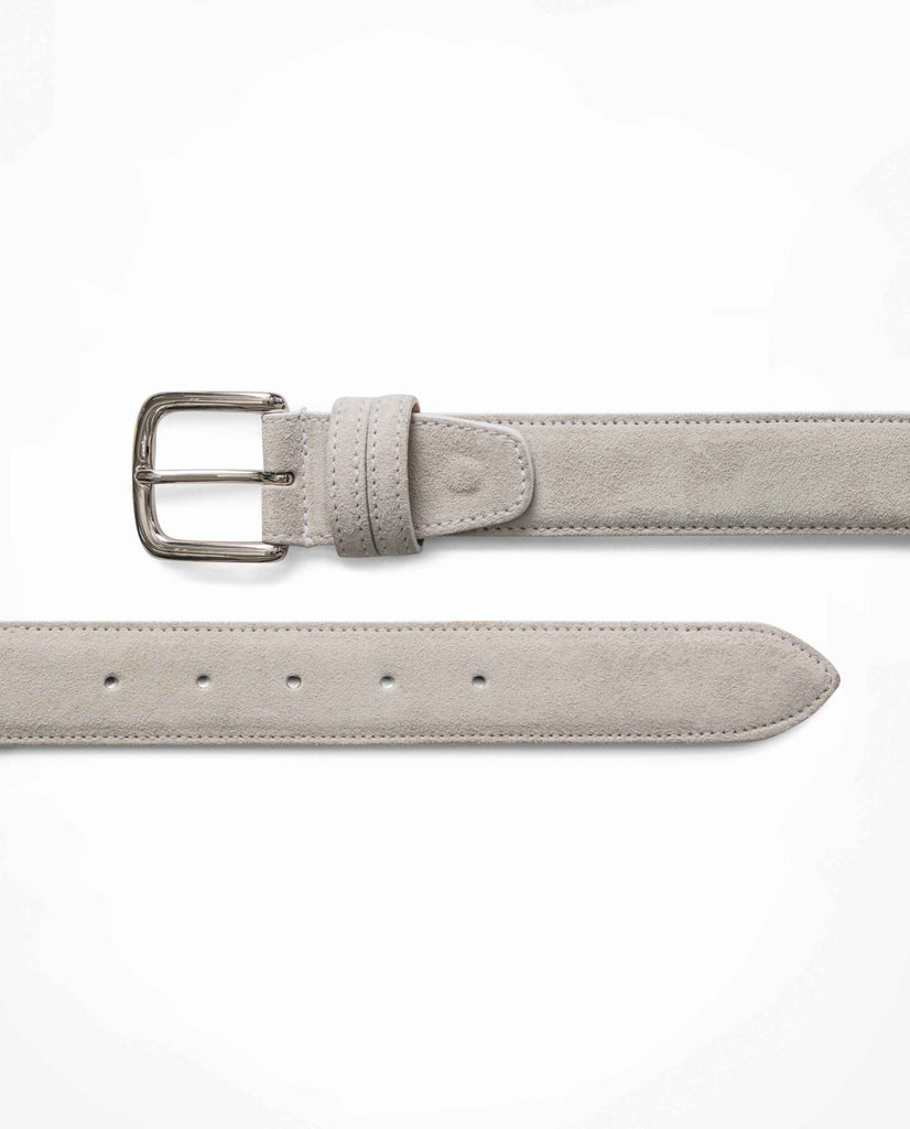 Custom Made Light Grey Suede Belt