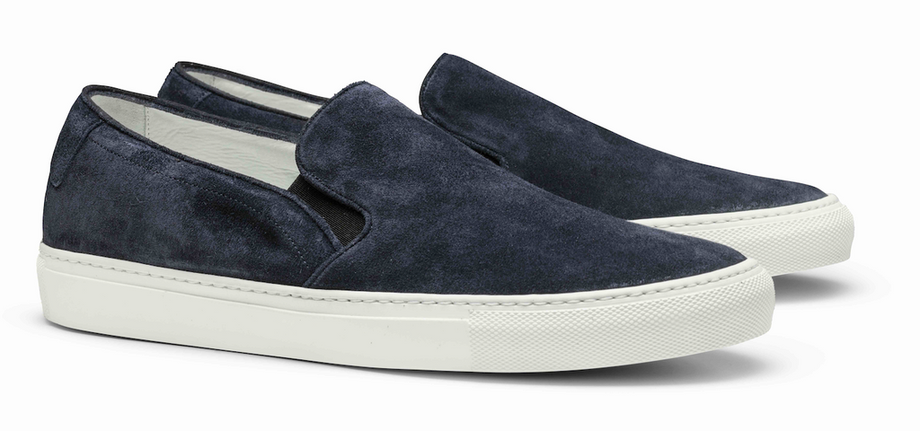 Midnight Blue Suede Slip-on Sneakers
