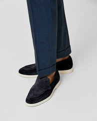 Navy Suede Low Top City Loafers