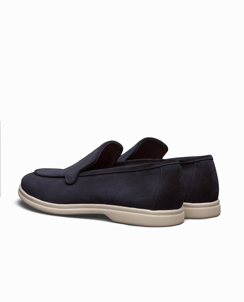 Midnight Blue Suede Mid Top Laced City Loafers