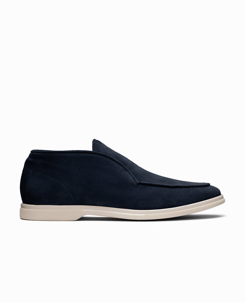Midnight Blue Suede Mid Top Laced City Loafers