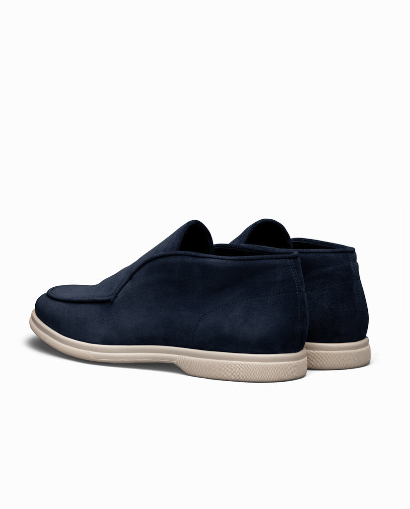 Midnight Blue Suede Mid Top Laced City Loafers