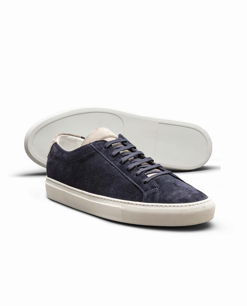 Midnight Blue Suede Low-Top Sneakers