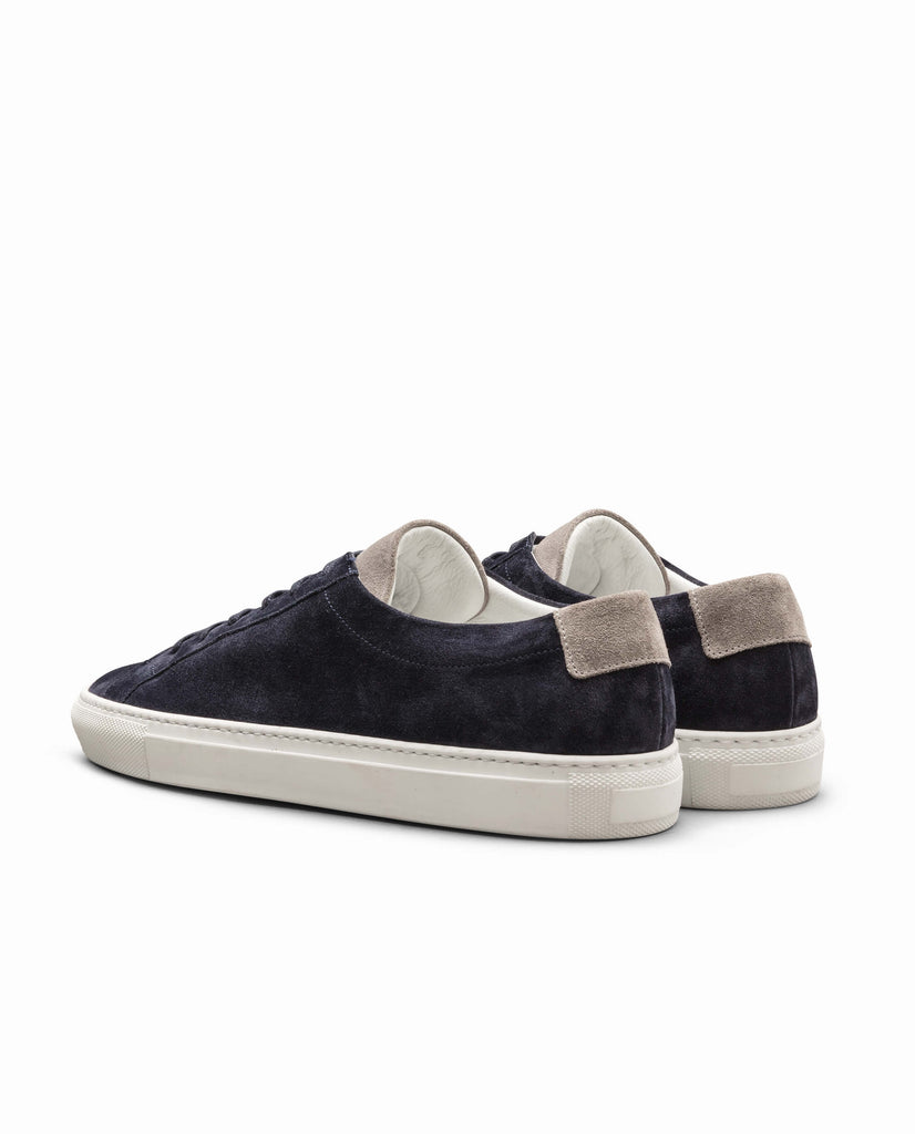Midnight Blue Suede Low-Top Sneakers