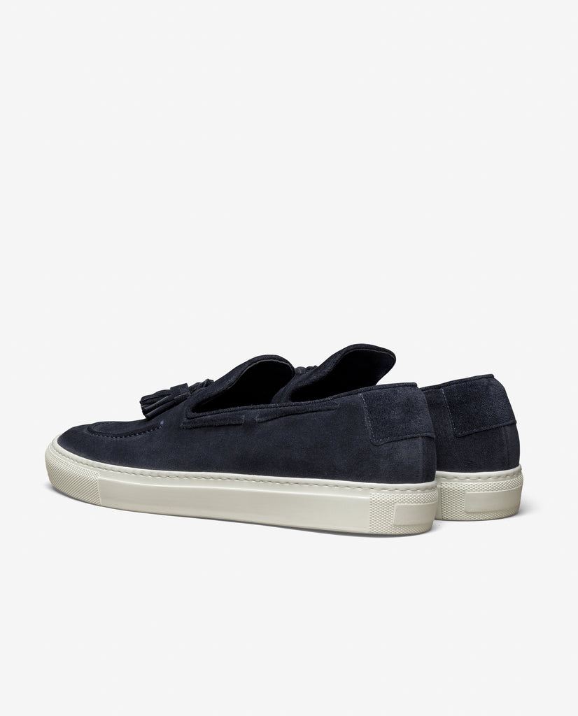 Midnight Blue Suede Tassel Sneakers