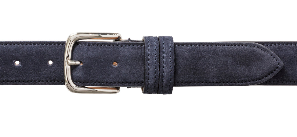 Custom Made Midnight Blue Suede Belt
