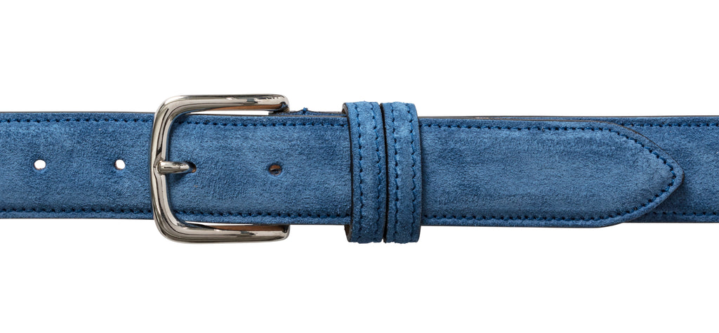 Custom Made Mid Blue Suede Belt