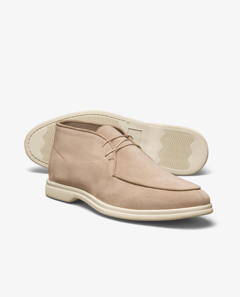 Sand Perforated Summer Suede Mid Top City Loafers
