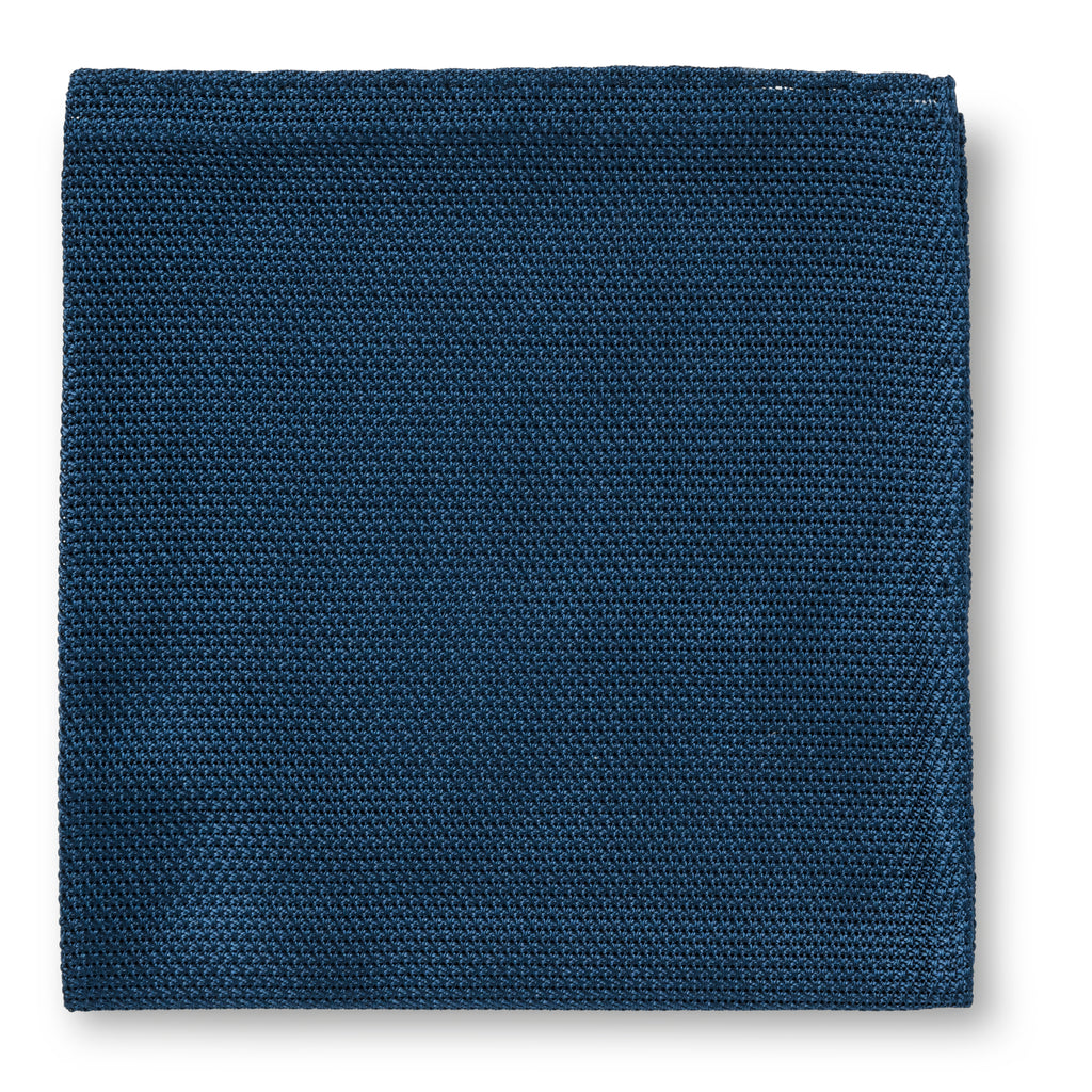 Pocket Square Mid Blue Pure Silk Grenadine