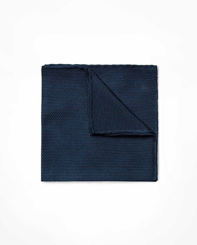 Pocket Square Mid Blue Pure Silk Grenadine
