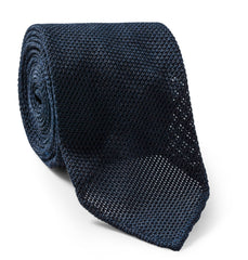 Midnight Blue Pure Silk Grenadine Tie