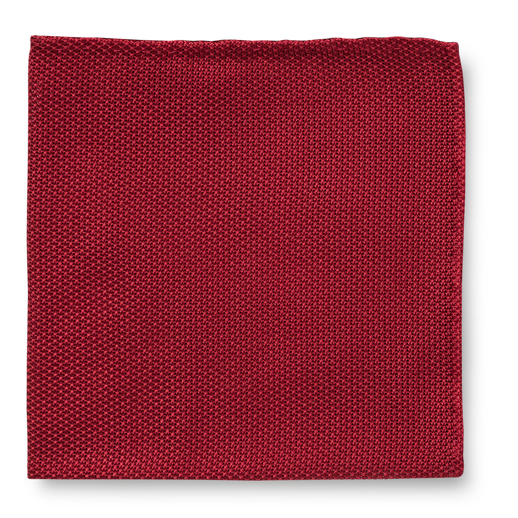 Pocket Square Dark Red Pure Silk Grenadine