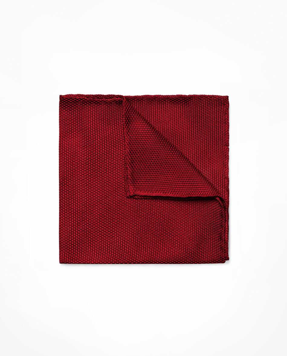 Pocket Square Dark Red Pure Silk Grenadine