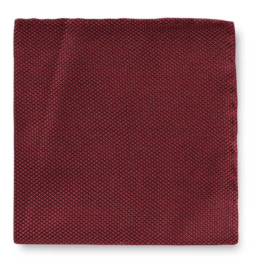 Pocket Square Wine Red Pure Silk Grenadine