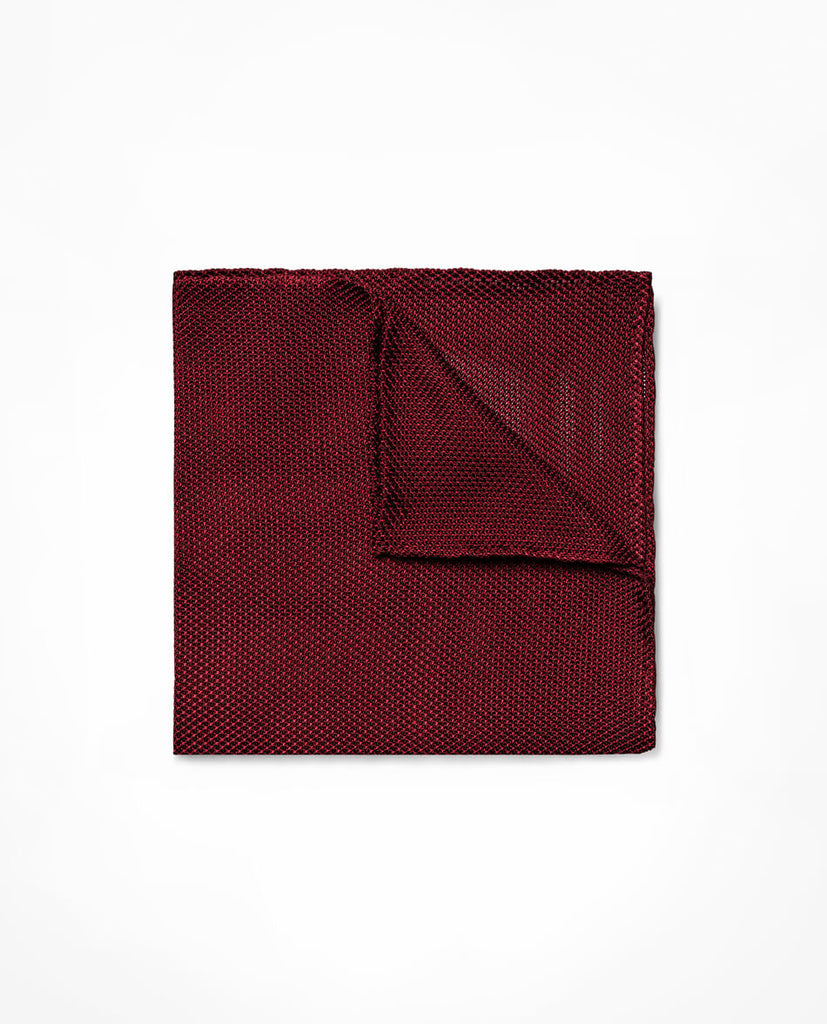 Pocket Square Wine Red Pure Silk Grenadine