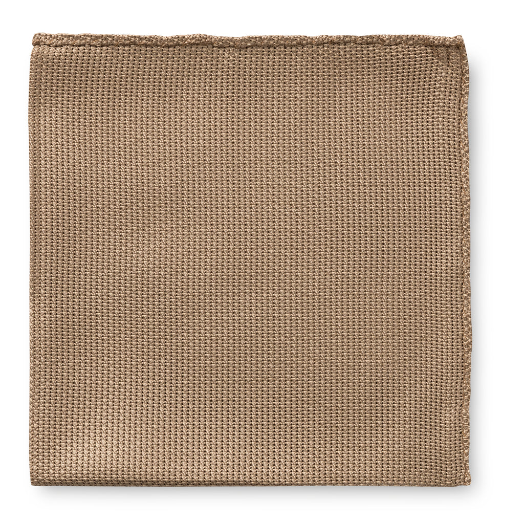 Pocket Square Beige Pure Silk Grenadine (Copy)