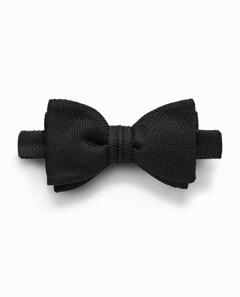 Bow Tie Black Pure Silk Grenadine