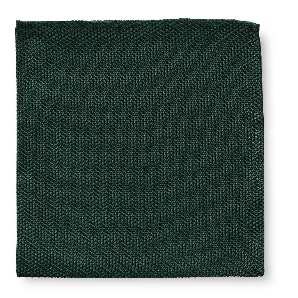 Pocket Square Dark Green Pure Silk Grenadine