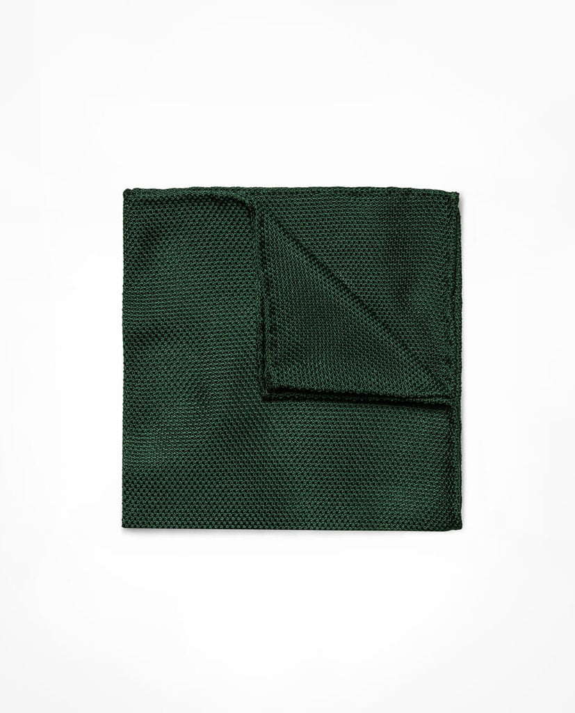 Pocket Square Dark Green Pure Silk Grenadine