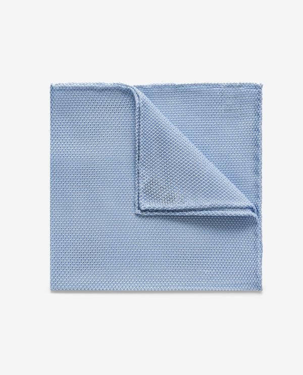 Pocket Square Light Blue Pure Silk Grenadine
