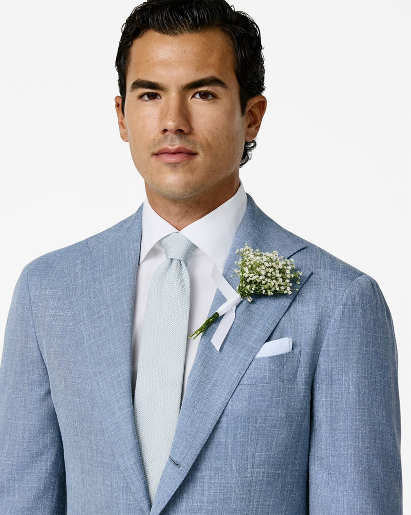 Sky Blue Pure Silk Grenadine Tie