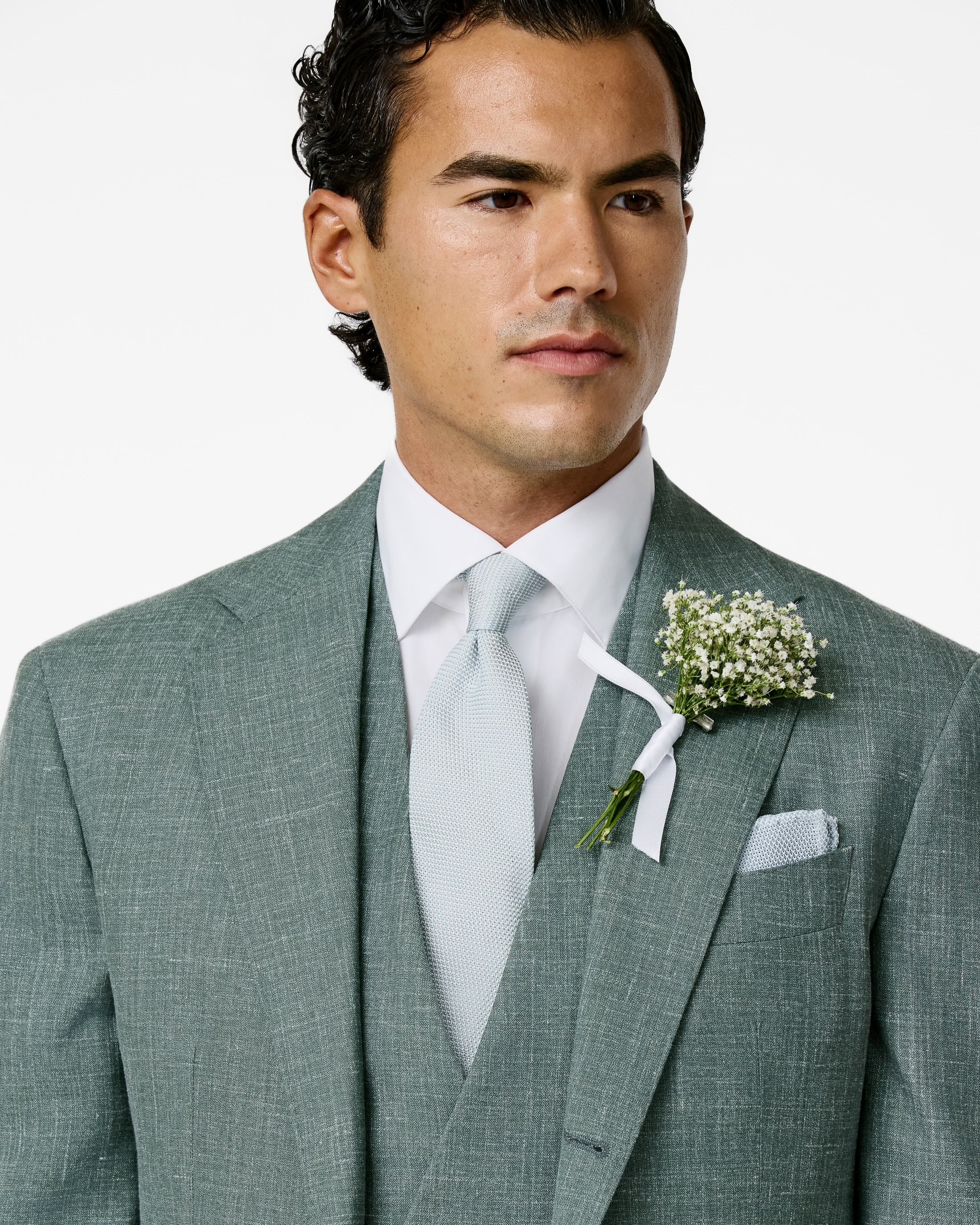 Light Turquoise Pure Silk Grenadine Tie