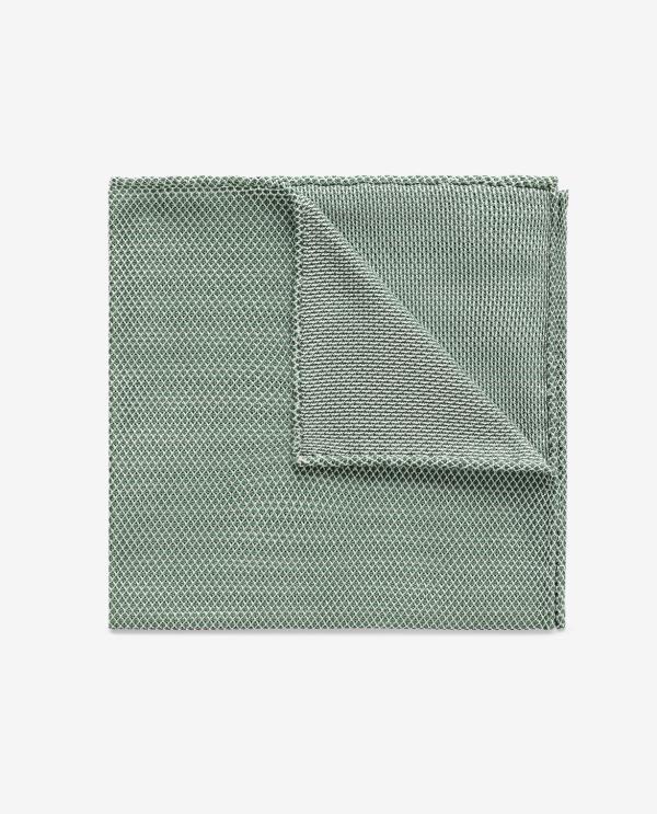 Pocket Square Mid Green Pure Silk Grenadine