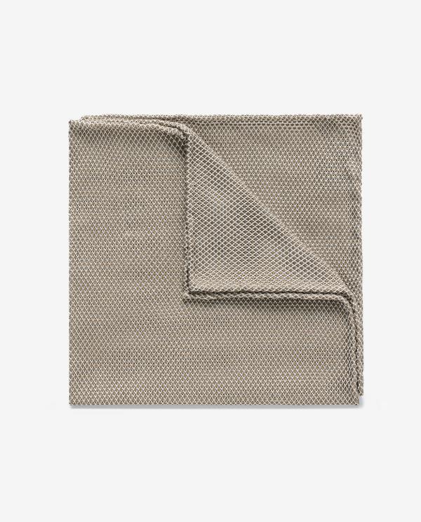 Pocket Square Mid Brown Pure Silk Grenadine