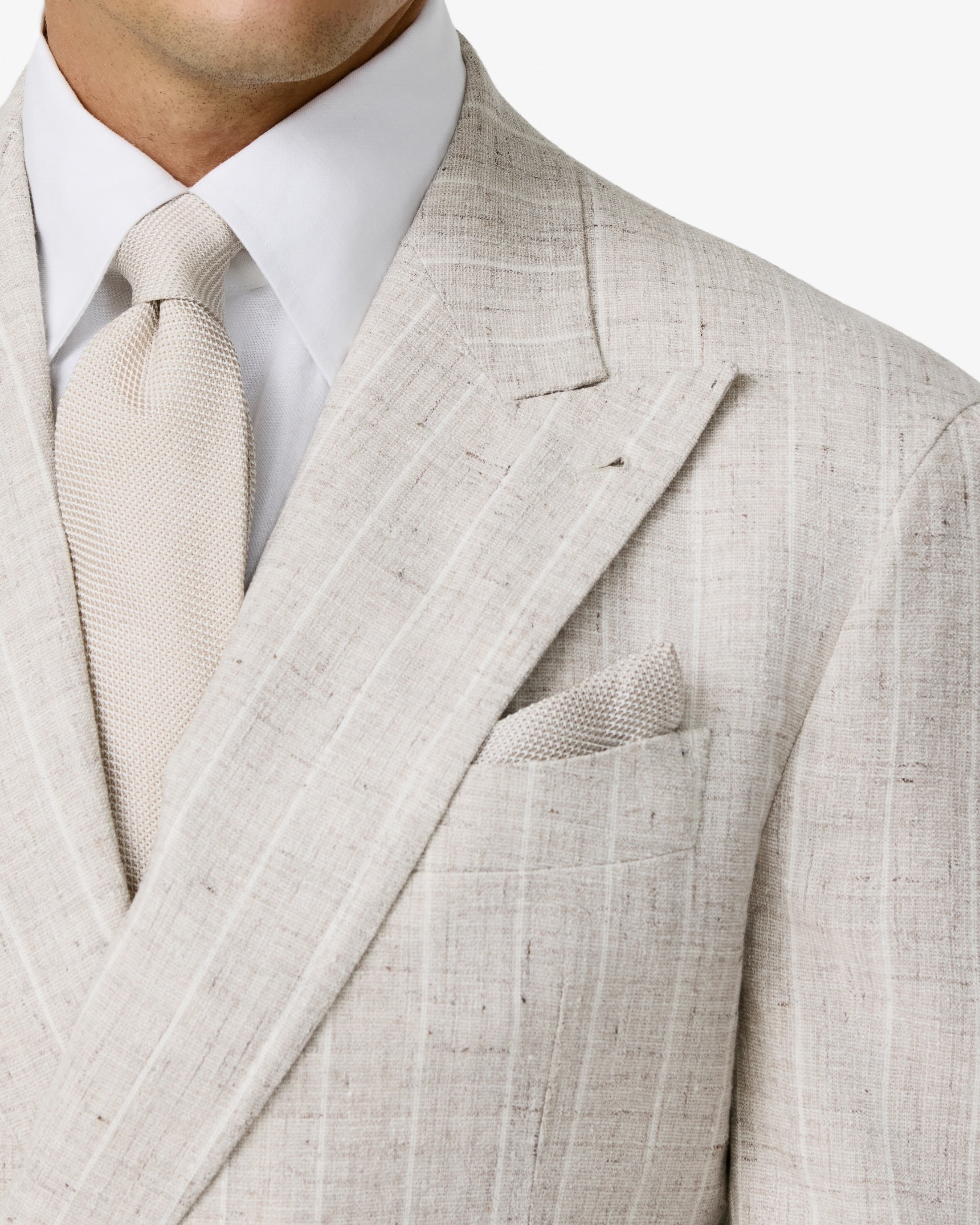 Beige Pure Silk Grenadine Tie
