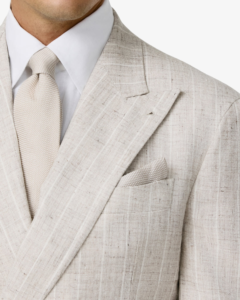 Beige Pure Silk Grenadine Tie
