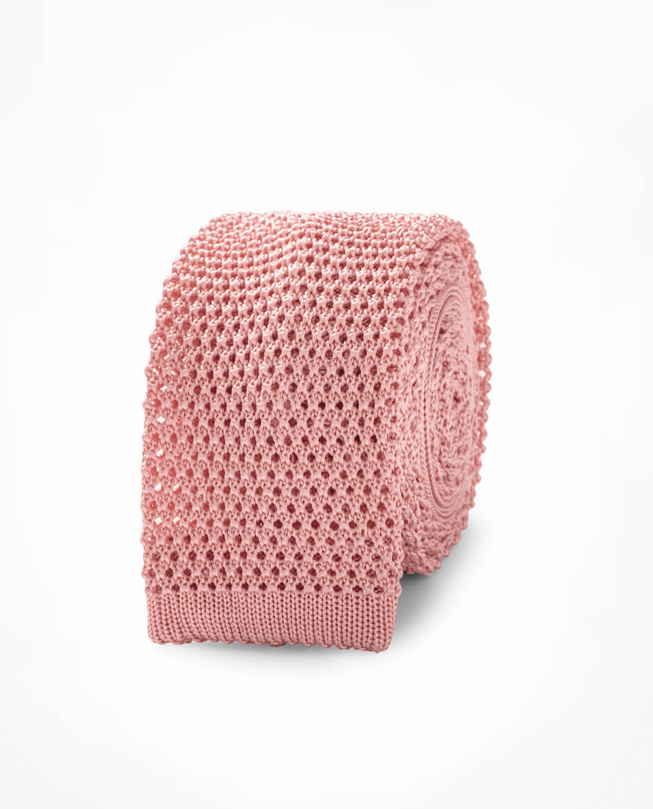 Pink Pure Silk Knitted Tie