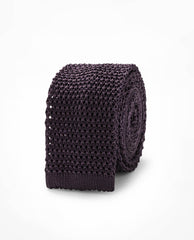 Dark Purple Pure Silk Knitted Tie