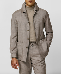 Carlo Barbera Taupe Wool, Lyocell & Cashmere Soft Stretch Twill